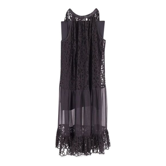 Temperley London Lily Halterneck Lace Dress with Slip in Black Silk - Picture 1 of 2
